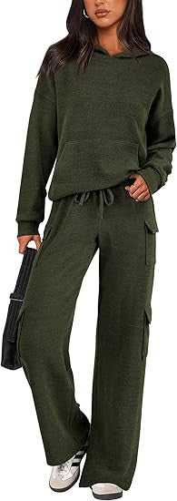 Dames Ensemble Lounge Confortable avec Capuche et Pantalons Amples Chic und Stil