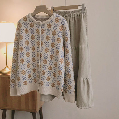 Dames cardigan avec motif floral et coupe confortable Chic und Stil