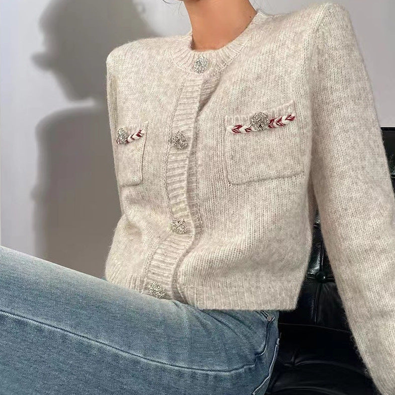 Dames élégante cardigan avec un design de boutons discret et poches Chic und Stil