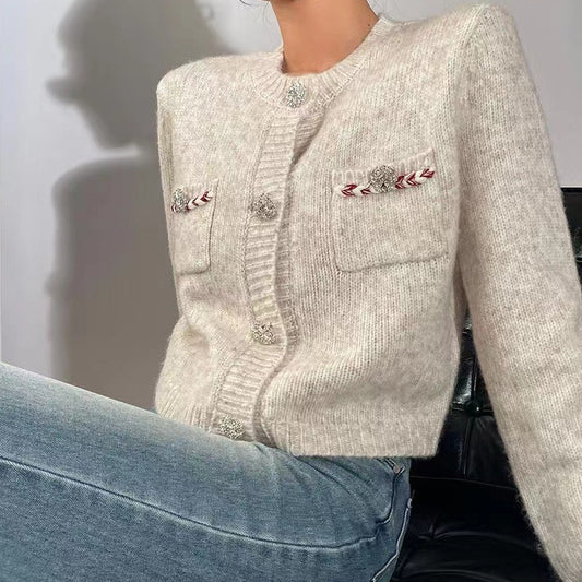 Dames élégante cardigan avec un design de boutons discret et poches Chic und Stil