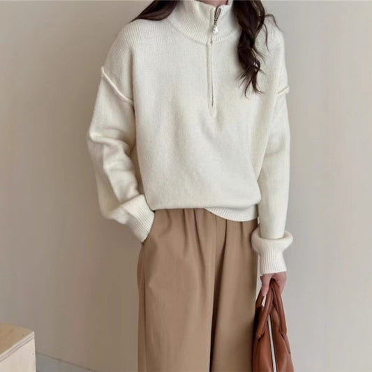 Pull décontracté pour femmes avec short zip et coupe relaxe Chic und Stil