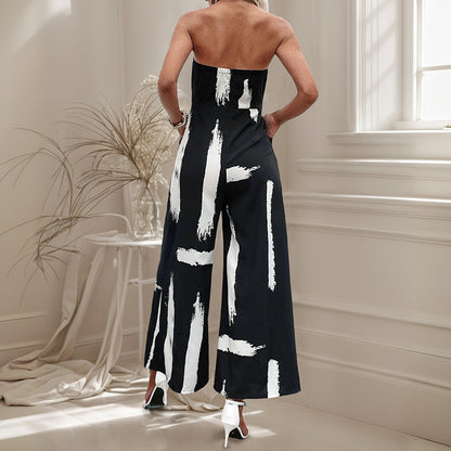 Combinaison sans bretelles pour femmes avec jambes larges et ceinture cintrée Chic und Stil