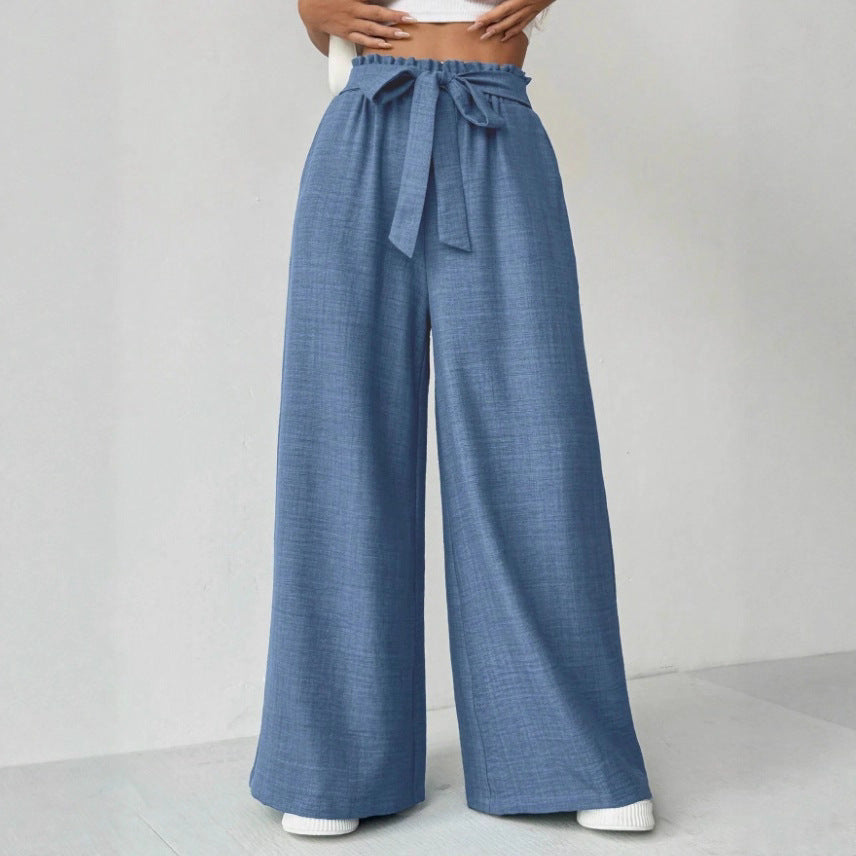 Ladies Wide Pants with Adjustable Waist Chic and Style