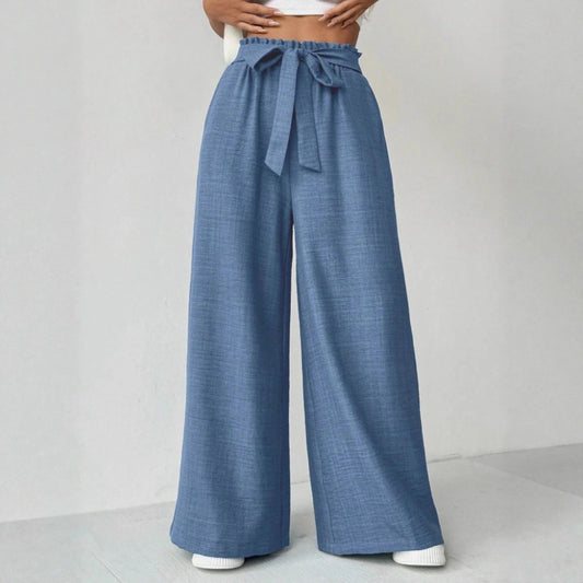 Ladies Wide Pants with Adjustable Waist Chic and Style