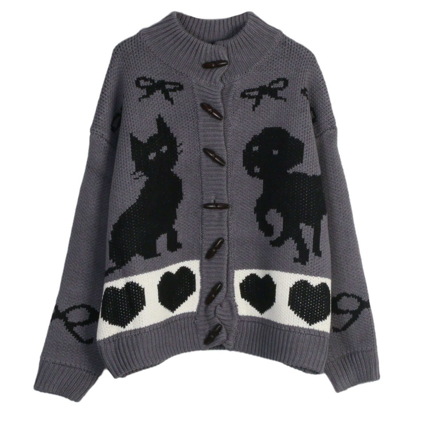 Damen cardigan avec des motifs d'animaux ludiques et des détails de boutons Chic und Stil