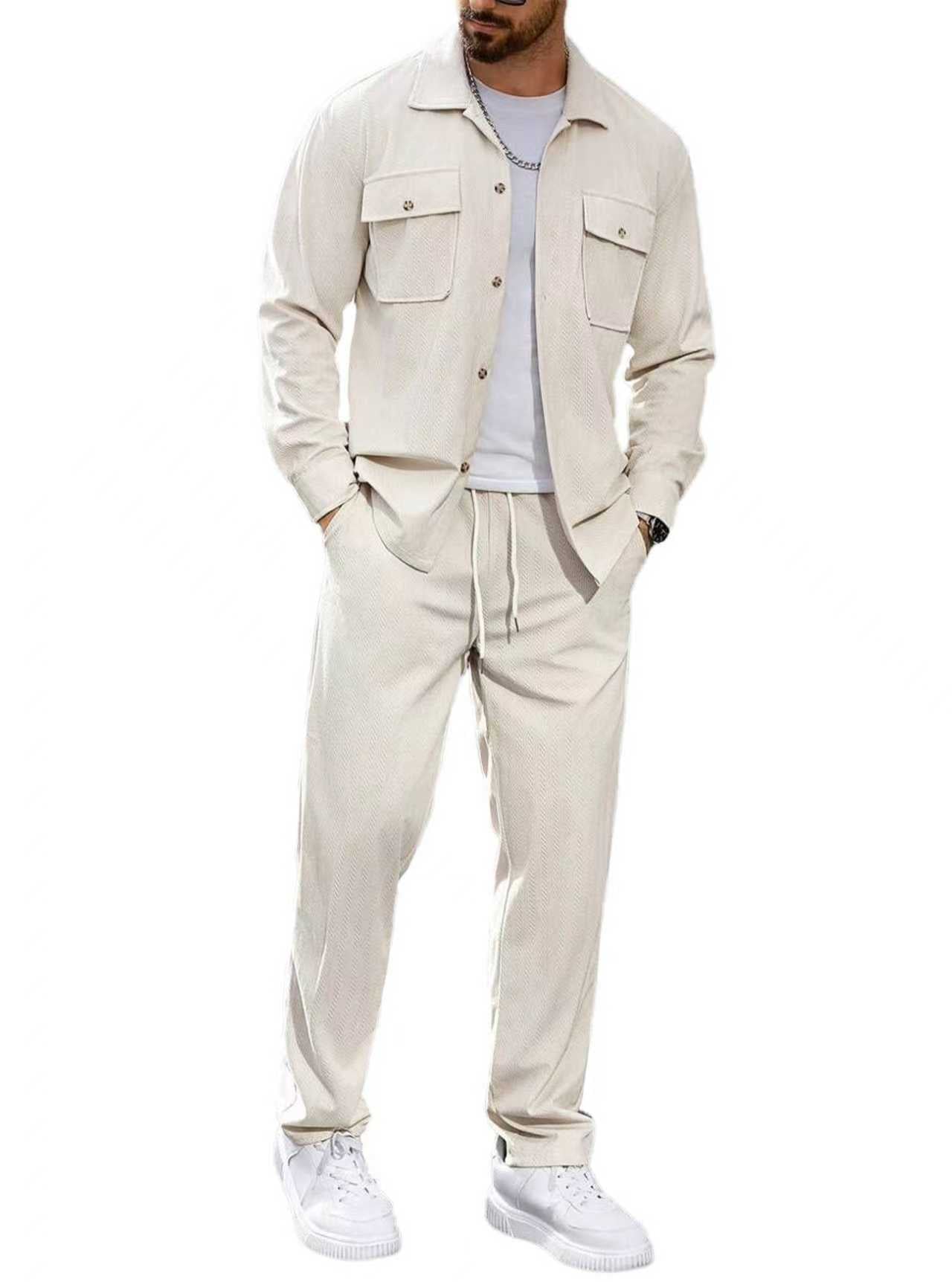 Costume de loisirs pour hommes moderne avec poches pratiques et taille élastique Chic und Stil