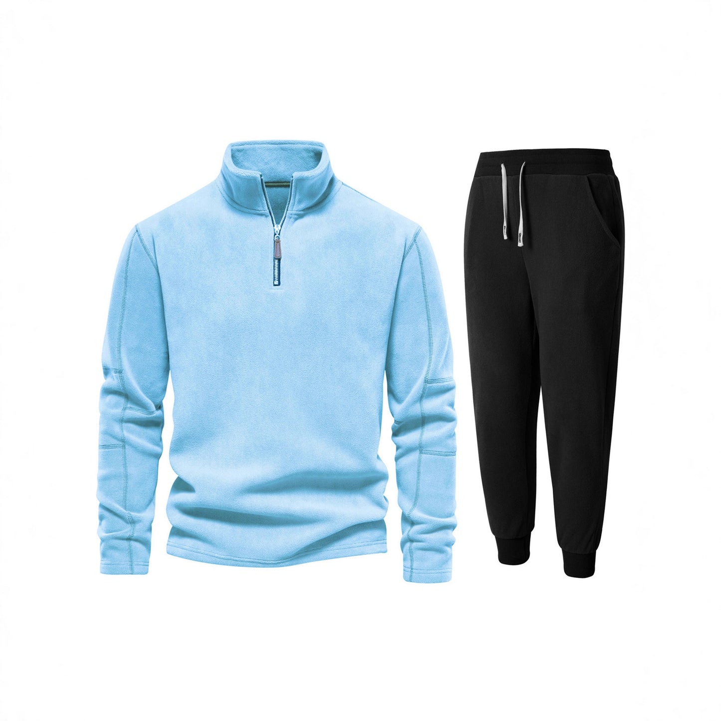 Men's fleece top with short zipper and comfortable jogger pants Chic and Style