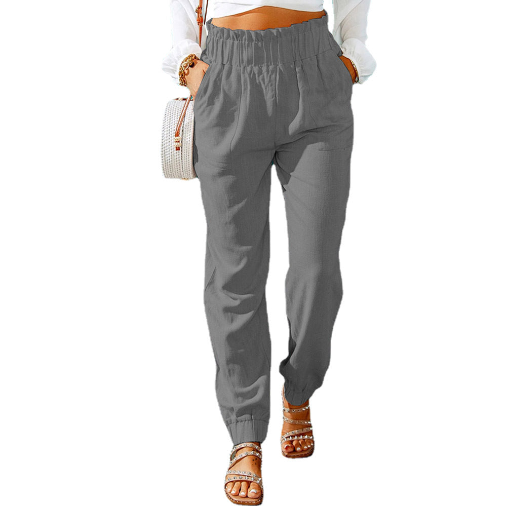 Light cotton pants for women with elastic waist and practical pockets Chic and Style