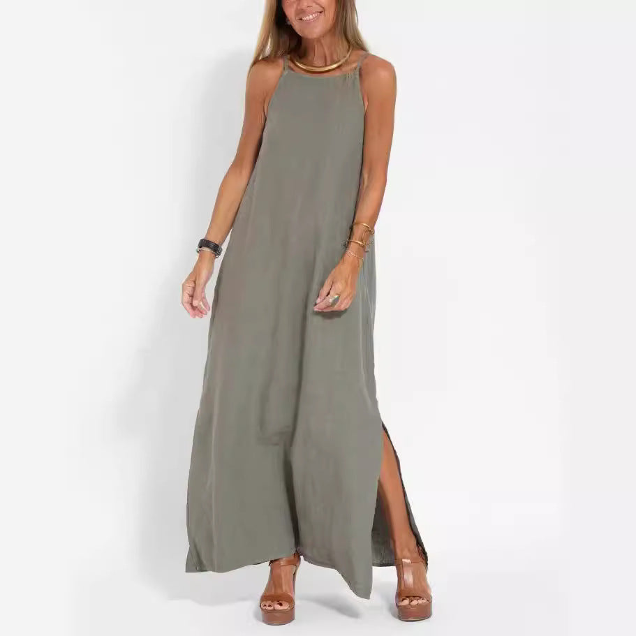 Robe maxi élégante pour femmes avec des fines bretelles et un ourlet fluide Chic und Stil