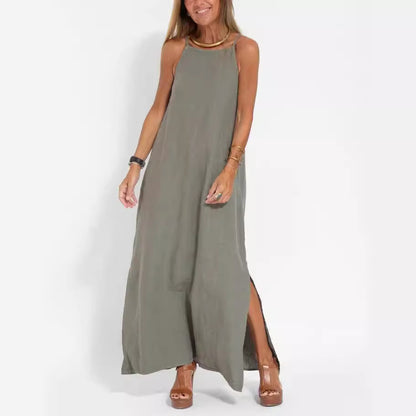 Robe maxi élégante pour femmes avec des fines bretelles et un ourlet fluide Chic und Stil