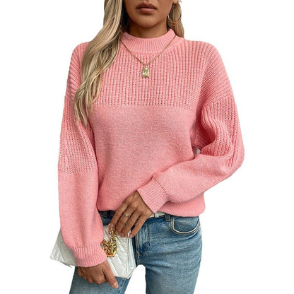 Pull décontracté pour femmes avec col montant et tricot texturé moderne Chic und Stil
