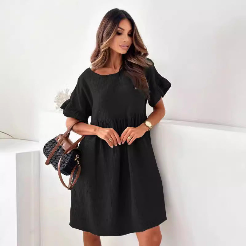 Robe babydoll en coton fluide pour femmes chic et stylée