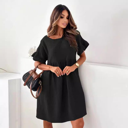 Robe babydoll en coton fluide pour femmes chic et stylée