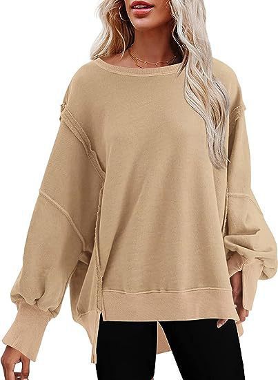 Damen Oversize Sweatshirt avec des manches ballonnantes Chic und Stil