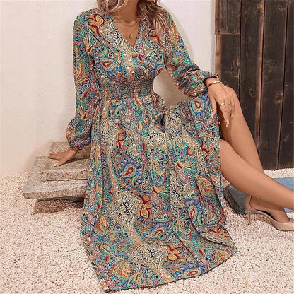 Robe maxi femme avec motif ethnique floral Chic und Stil