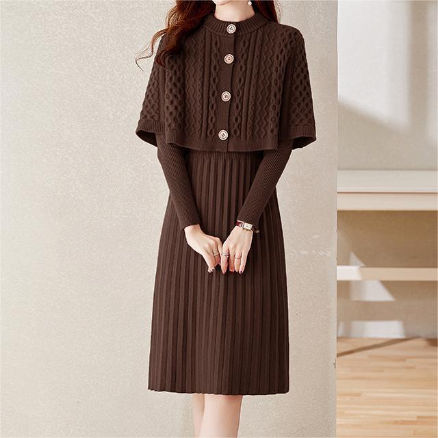 Robe en tricot élégante pour femmes avec boléro amovible Chic und Stil