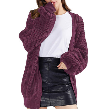 Dames gros tricot cardigan avec des manches tombantes Chic und Stil