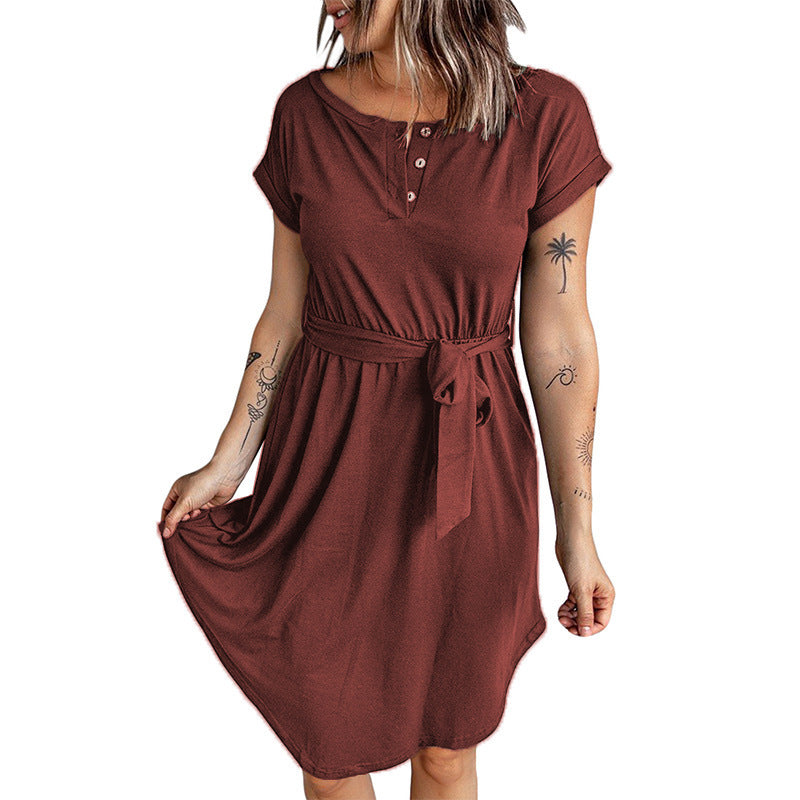 Robe A-ligne à boutons Chic und Stil pour femmes