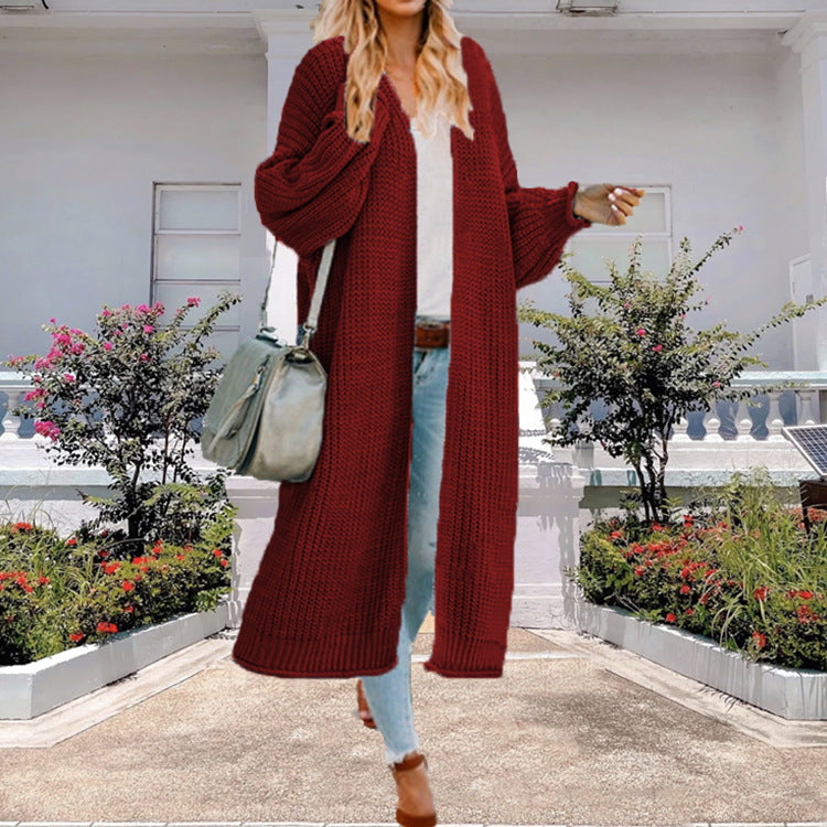 Dames Grand manteau en tricot avec une coupe ample et de grandes poches Chic und Stil