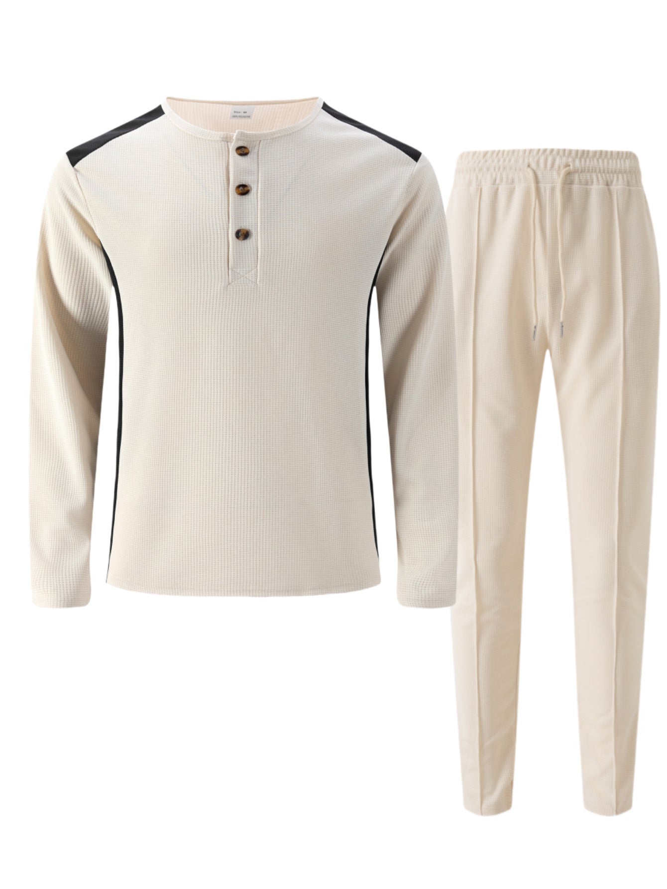 Costume de loisirs pour hommes avec un élégant haut Henley et un pantalon de jogging confortable Chic und Stil