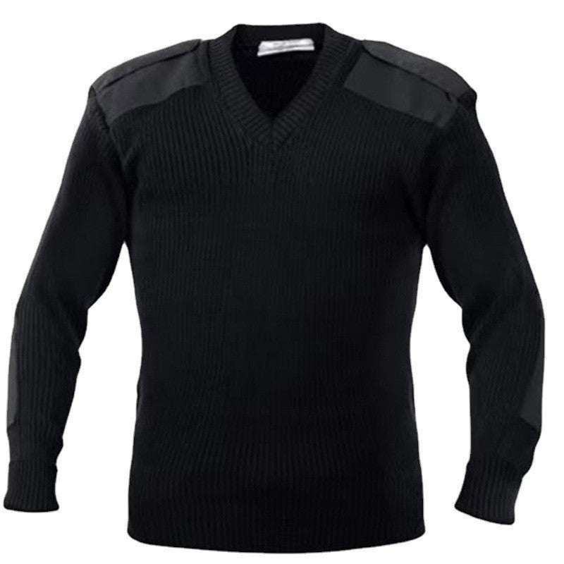 Pull en tricot pour hommes avec décolleté en V et détails décoratifs sur les épaules Chic und Stil