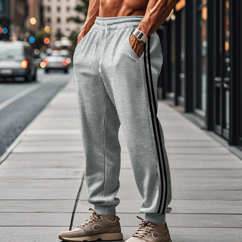 Casual sports pants for men with elastic waist and side zip pockets Chic and Style