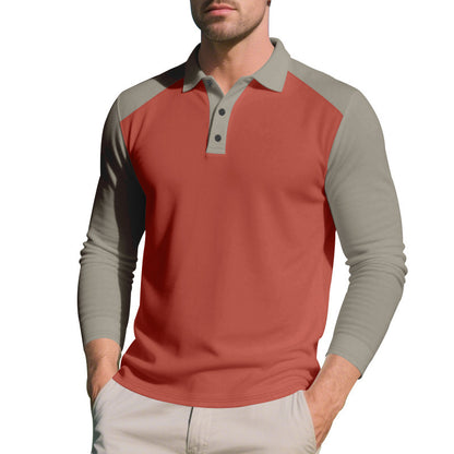 Chemise polo à manches longues pour hommes avec un contraste de couleurs moderne et des matériaux respirants Chic und Stil