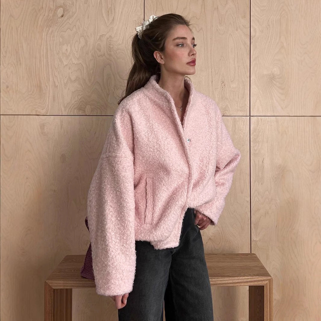 Dames joueuse Teddyjacke avec fermeture éclair pratique et poches latérales Chic und Stil