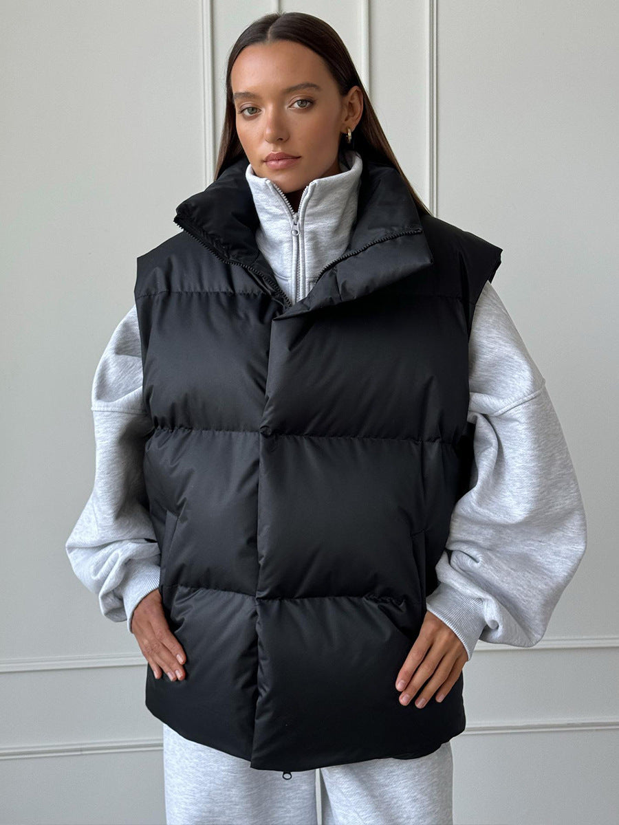 Dames gilet rembourré avec col haut et poches latérales pratiques Chic und Stil