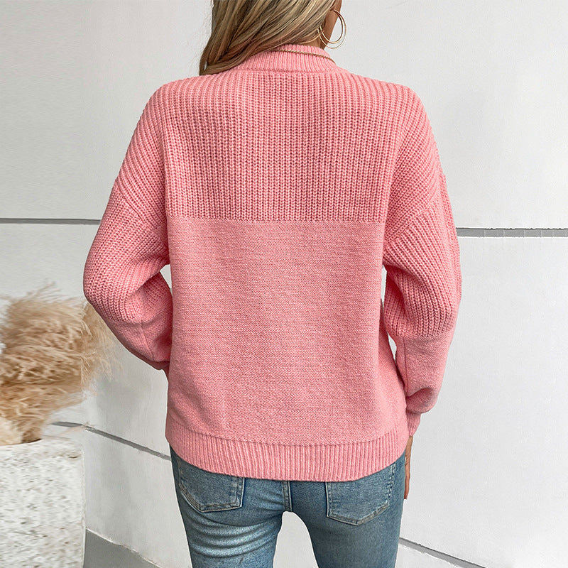 Pull décontracté pour femmes avec col montant et tricot texturé moderne Chic und Stil