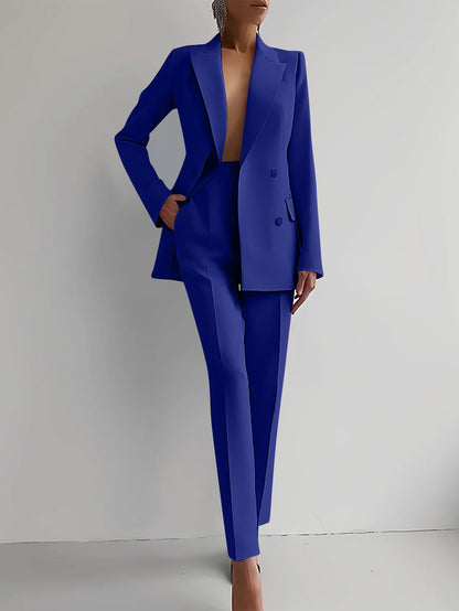 Elegant two-piece suit set for women with fitted blazer and slim pants Chic and Style