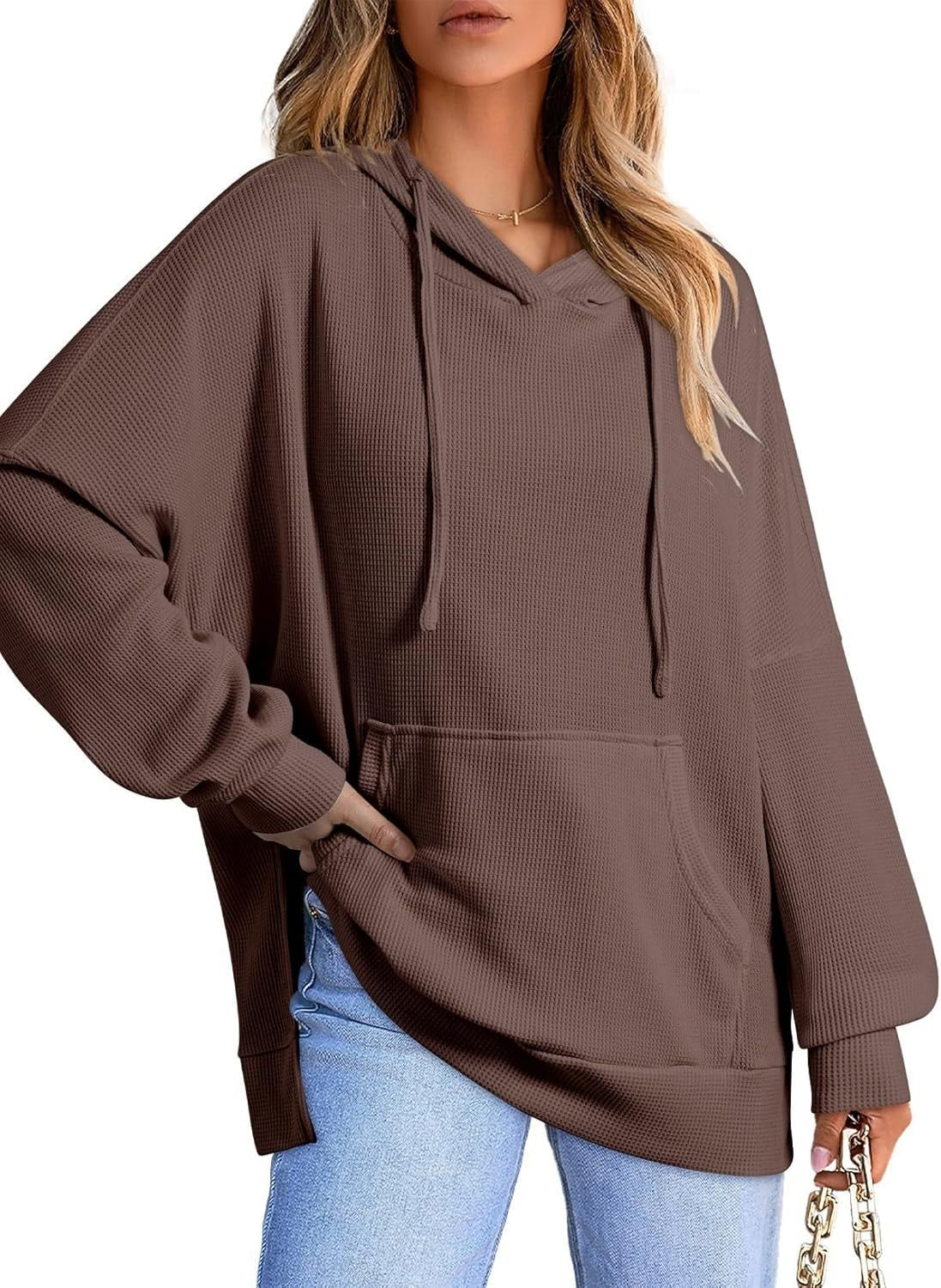 Pull à capuche surdimensionné pour femmes en piqué gaufré Chic und Stil