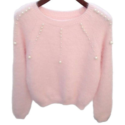 Pull femme élégant avec des accents de perles élégants Chic und Stil