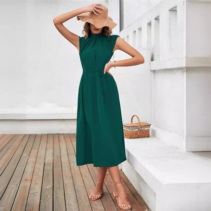 Dames Robe midi élégante avec ceinture à nouer et col classique Chic und Stil