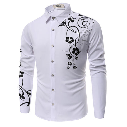Chemise à manches longues tendance pour hommes avec un design floral Chic und Stil
