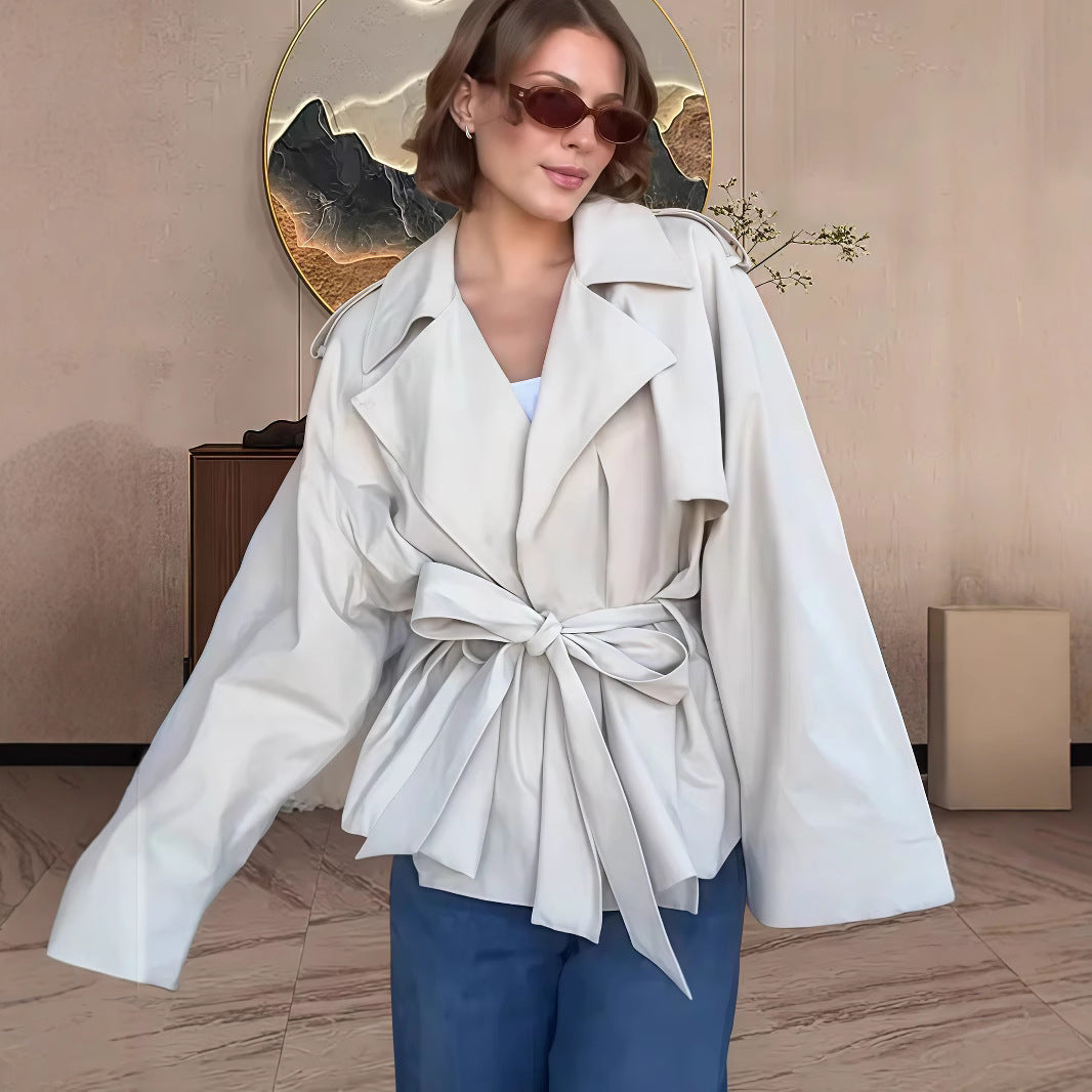 Dames élégante trench-coat avec design structuré Chic und Stil
