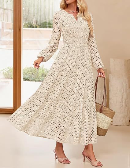 Robe maxi pour femmes au design élégant en crochet Chic und Stil
