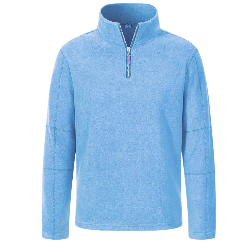 Fleece pullover for men with half-zip and high collar Chic and Style