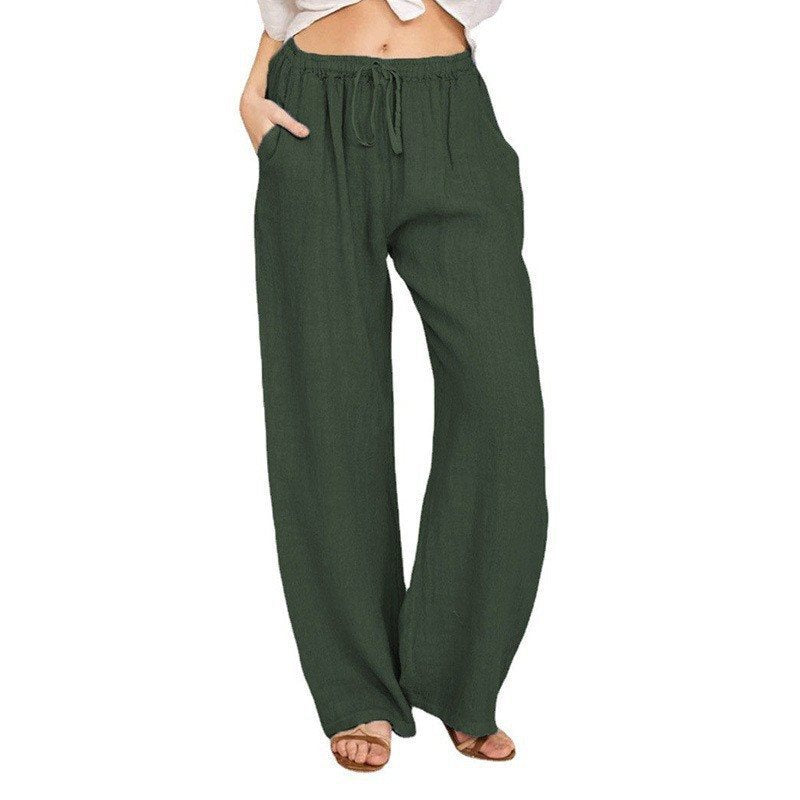 Comfortable and breathable linen pants for women with elastic waistband and side pockets Chic and Style