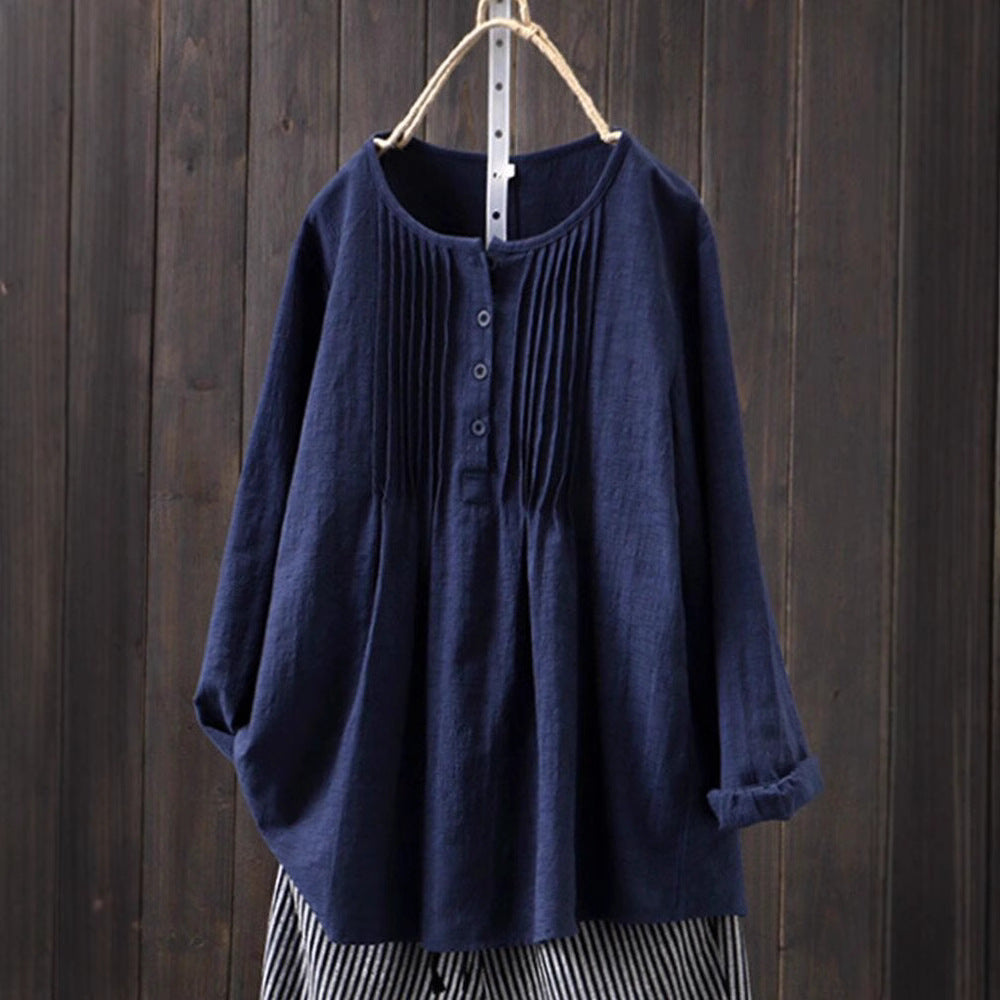 Chemisier femme avec plis et boutonnière Chic und Stil