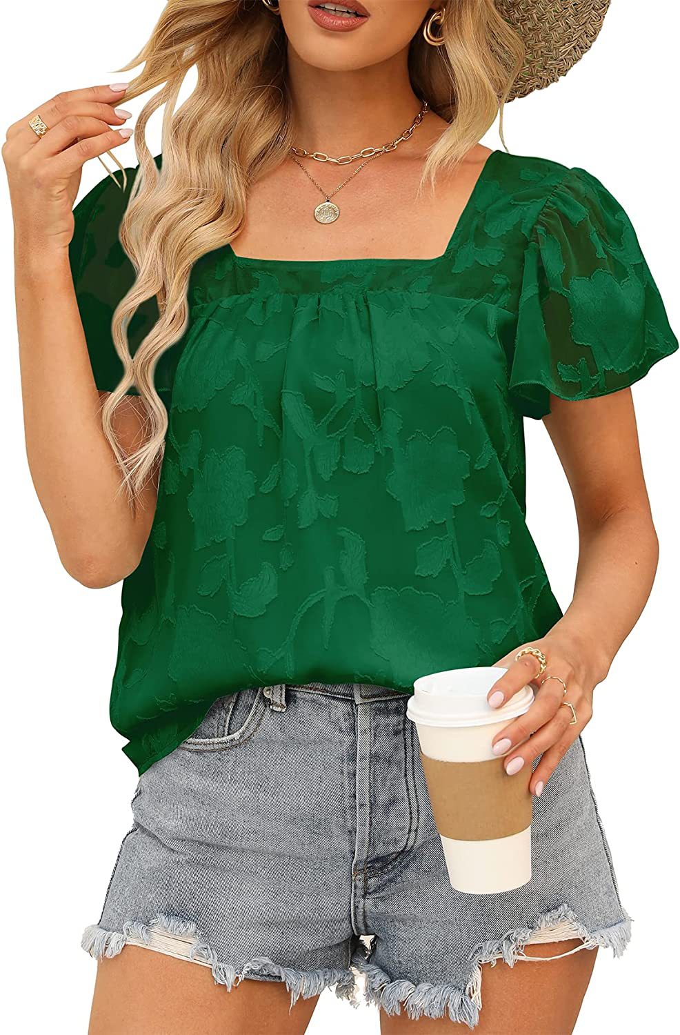 Dames élégante blouse avec un délicat motif floral Chic und Stil