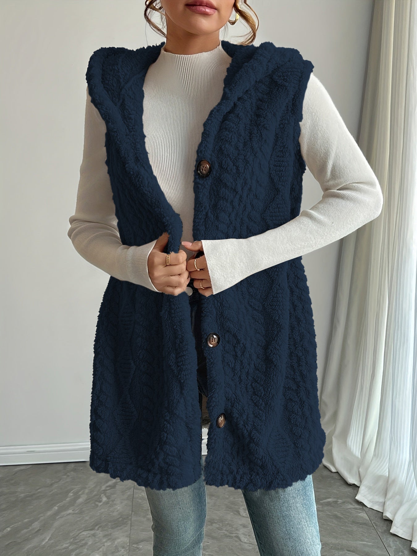 Dames gilet long douillet Chic und Stil