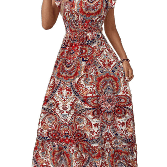 Robe maxi pour femmes au style bohème avec un motif vibrant Chic und Stil