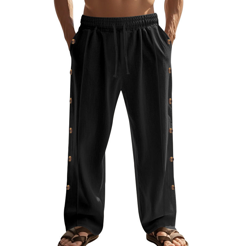 Casual beach pants for men with side snap buttons Chic and Style