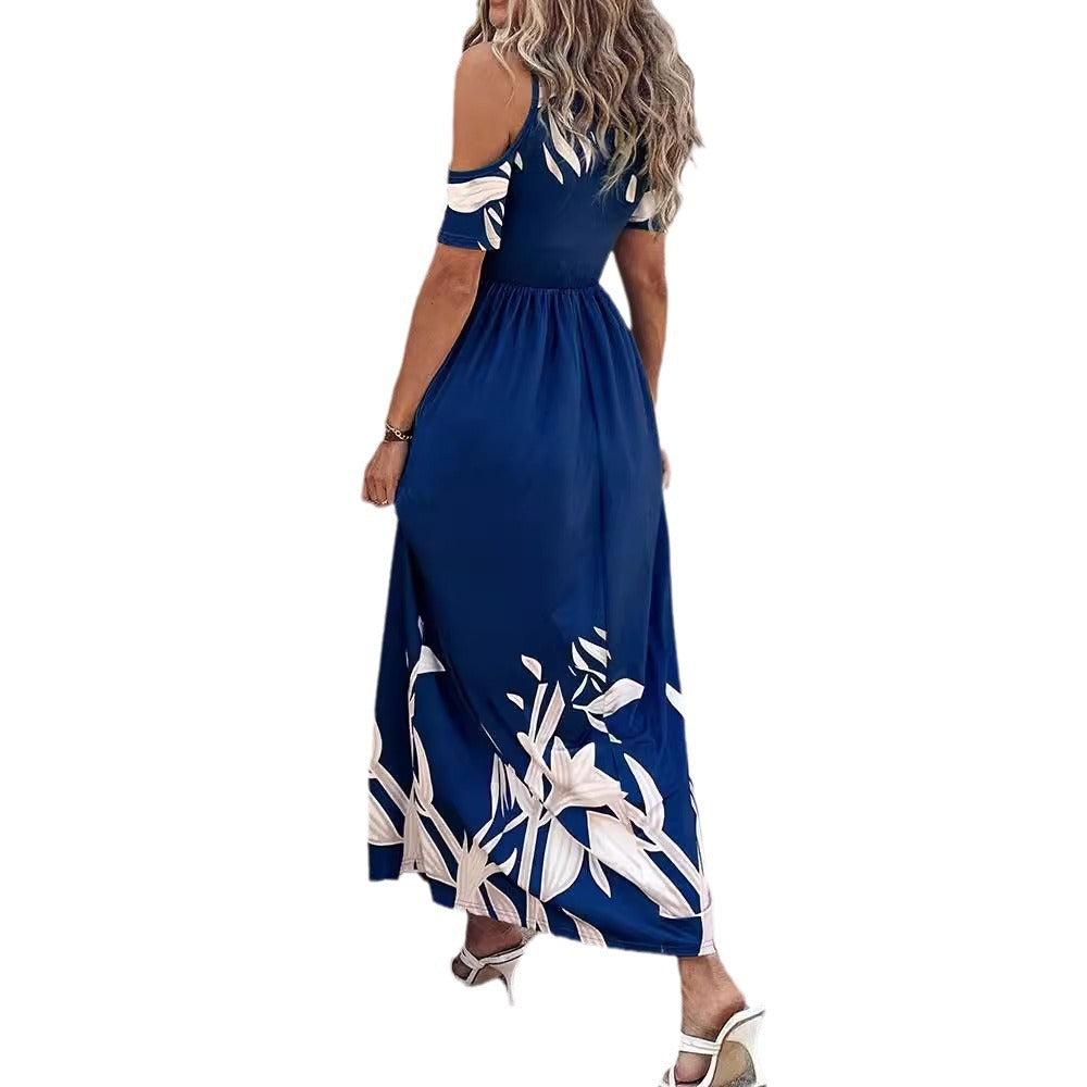 Robe Maxi Fleurs à Épaules Dénudées Chic und Stil