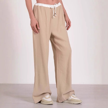 Ladies Palazzo Pants Trendy with Elastic Waist Chic and Style