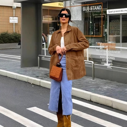 Dames élégante veste en simili cuir Chic und Stil