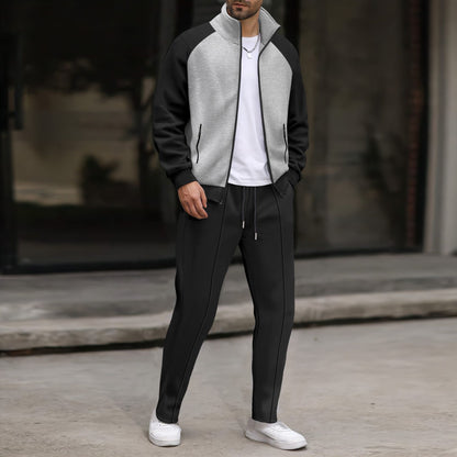 Men's sport jacket and pants set with textured design Chic and Style