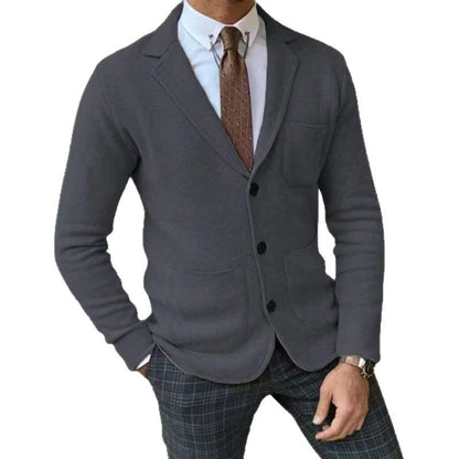 Elegant knit jacket for men with practical pockets Chic and Style