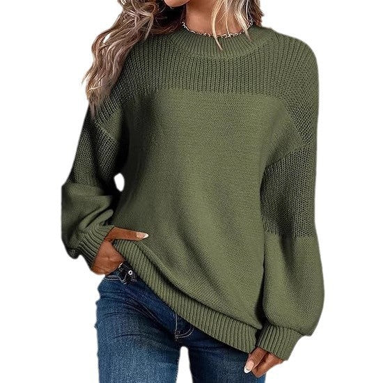 Pull en tricot à la mode pour femmes avec épaules dépassantes et coupe décontractée Chic und Stil